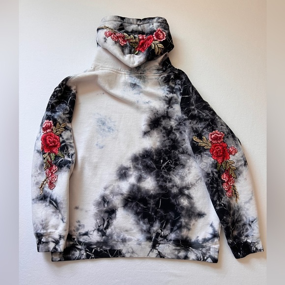 Floral Embroidered Tie-Dye Hoodie - Picture 9 of 11